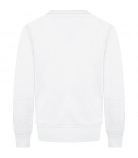 White sweatshirt for kids with white logo