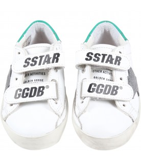 White ''Old school'' sneakers for kids