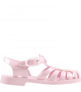 Sandali rosa per bambina con logo
