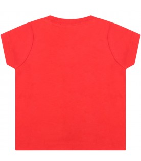 Red t-shirt for baby boy with rocket