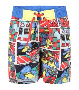 Multicolr swimsuit for boy with prints