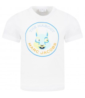 White t-shirt for boy with rabbit