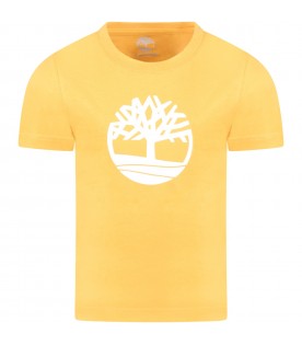 T-shirt gialla per bambino con iconico albero