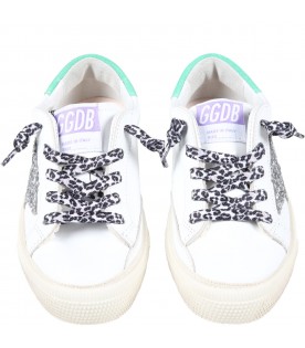 White ''May'' sneakers for girl with logo