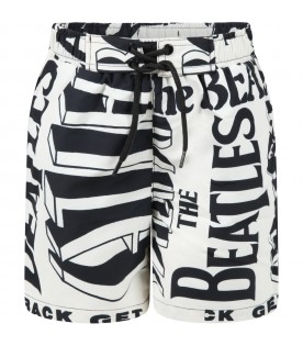 Multicolor swim-shorts for boy with writing