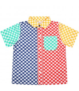 Camicia multicolor per neonato con patch logato