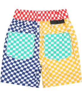 Multicolor shorts for baby boy with patch logo