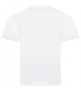 White t-shirt for boy with crocodile