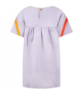 Lilac dress for girl with logo