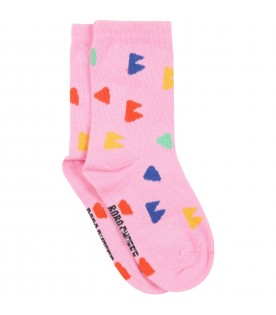 Pink socks for girl with mountains