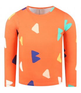 Orange t-shirt for kids with prints