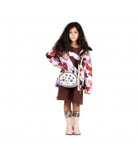Multicolor dress for kids with white logo