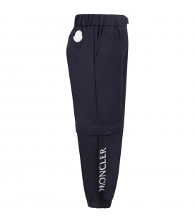 Blue trousers for boy with white logo