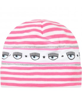 Multicolor hat for baby girl with iconic eyes flirting