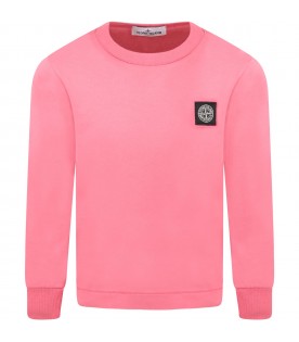 Pink t-shirt for kids with iconic patch