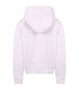 Lilac sweatshirt for girl with bear