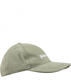 Green hat for kids with logo