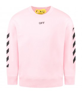Pink sweatshirt for girl with pink logo