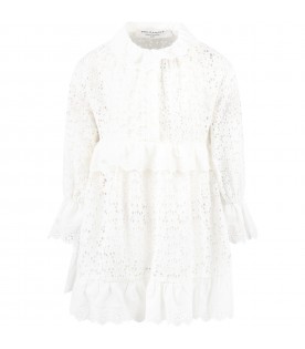 Ivory dress for girl with ruffles