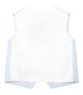 Light-blue vest for baby boy with logo