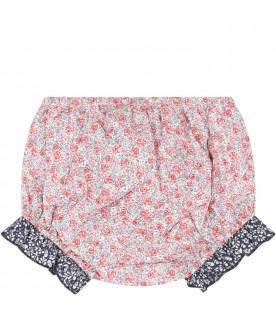 Multicolor culottes for baby girl with flowers
