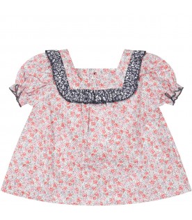 Multicolor blouse for baby girl with flowers