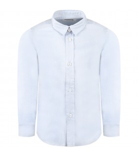 Light-blue shirt for boy with white logo