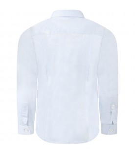 Light-blue shirt for boy with white logo