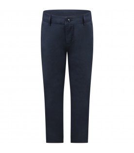 Blue trousers for boy with patch logo