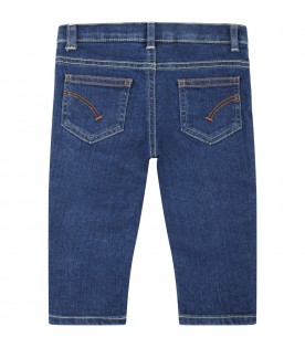 Blue jeans for baby boy with patch logo