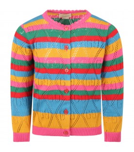 Multicolor cardigan for girl with double GG