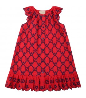Red dress  for baby girl with double GG