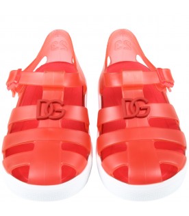 Sandali rossi per bambini con logo