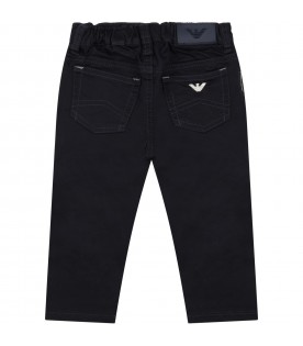 Blue trouser for baby boy with iconic eagle