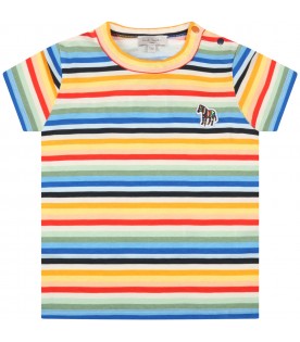 Mutlicolor t-shirt for baby boy  with zebra