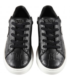 Black sneakers for kids with Karl