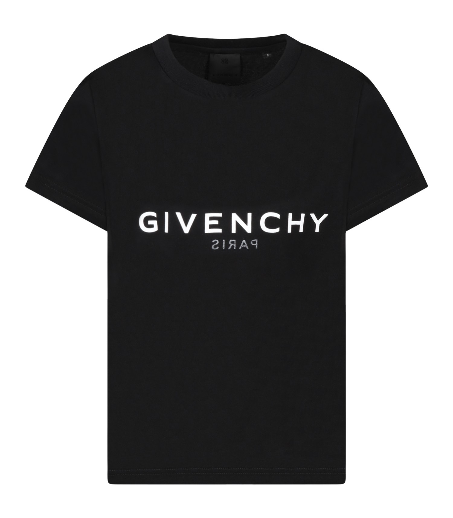 Givenchy Kids Black T-shirt for kids with white and gray logo