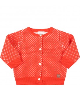 Red cardigan for baby girl