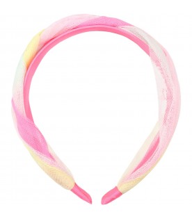 Multicolor headband for girl with tulle