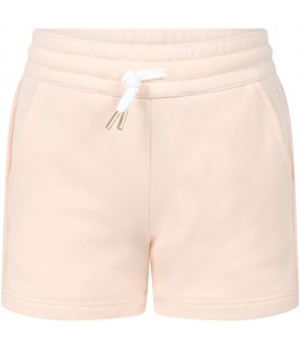 Pink short for girl with logo