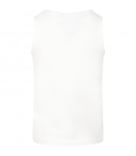 White tank top for girl with logo