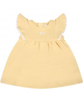 Yellow dress for baby girl with logo