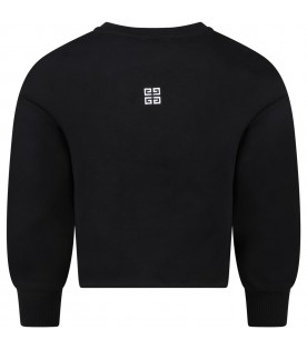 Black sweatshirt for girl with white logo