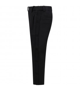 Black trousers for boy with patch logo