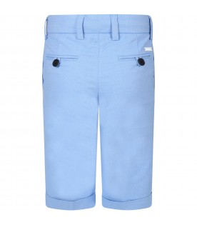 Light-blue shorts for boy with logo
