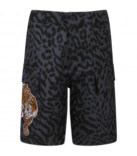 Grey short for boy with tiger