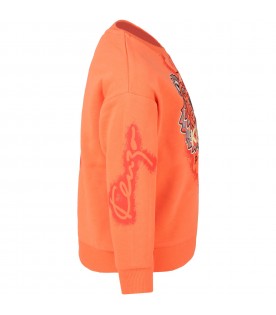 Orange sweatshirt for boy with tigers