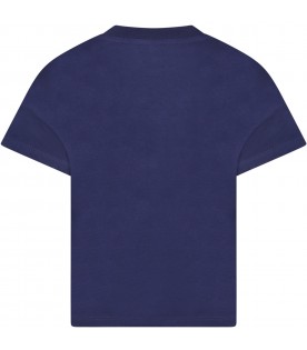 Blue t-shirt for boy with snakes
