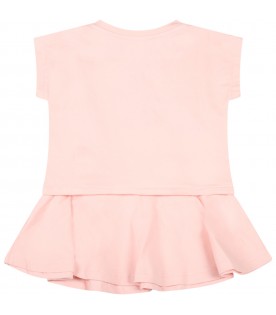 Pink dress for baby girl with tiger