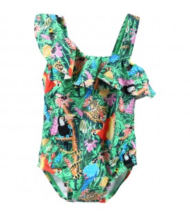 Multicolor swimsuit for baby girl